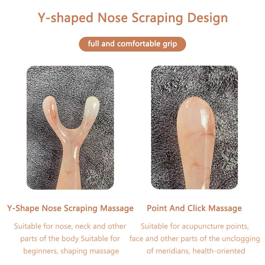 Y-vormige Gua Sha Gezichtslifter – Neus & Contouring Massage