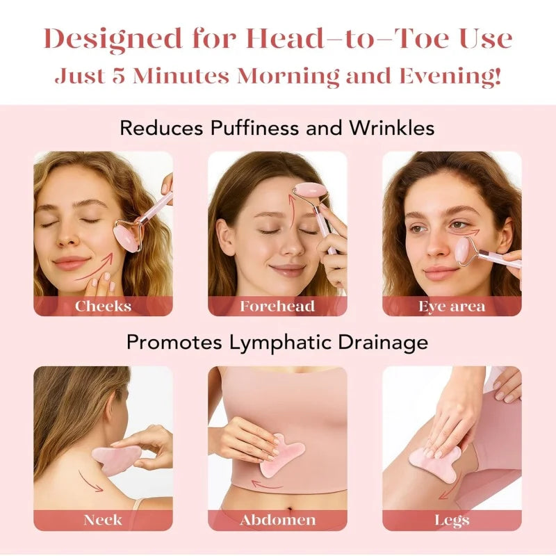 Gezichtsroller & Gua Sha Kit – Complete Lifting Set