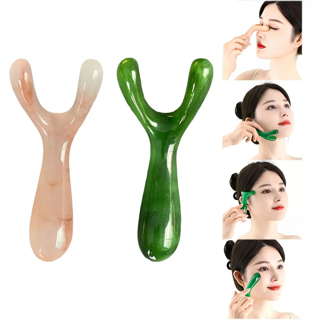Y-vormige Gua Sha Gezichtslifter – Neus & Contouring Massage